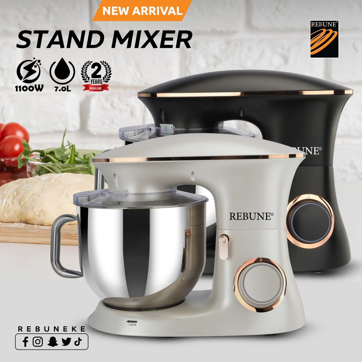 Rebune 7 liters stand mixer-RE-2-096