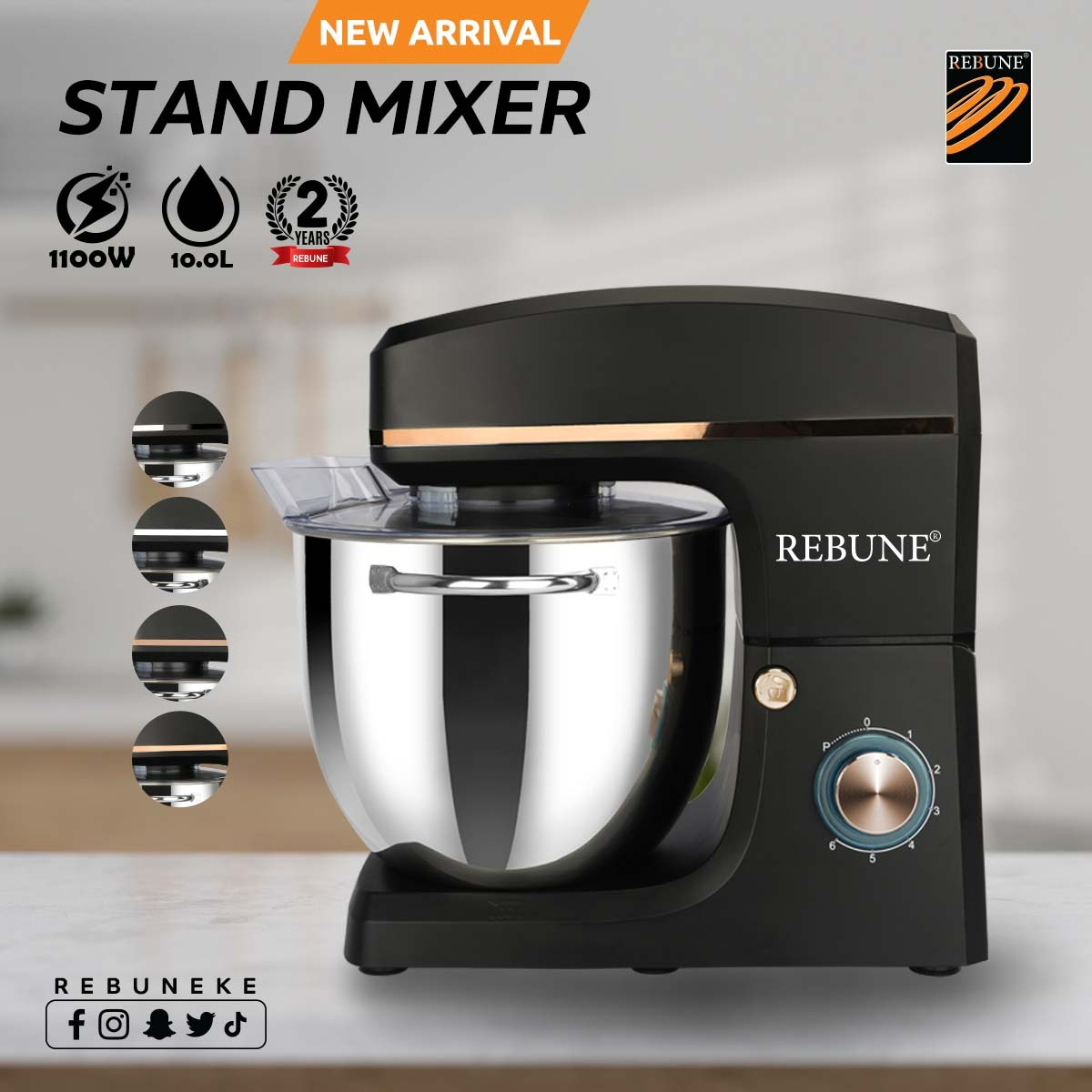 Rebune 10 liters stand mixer-RE-2-098