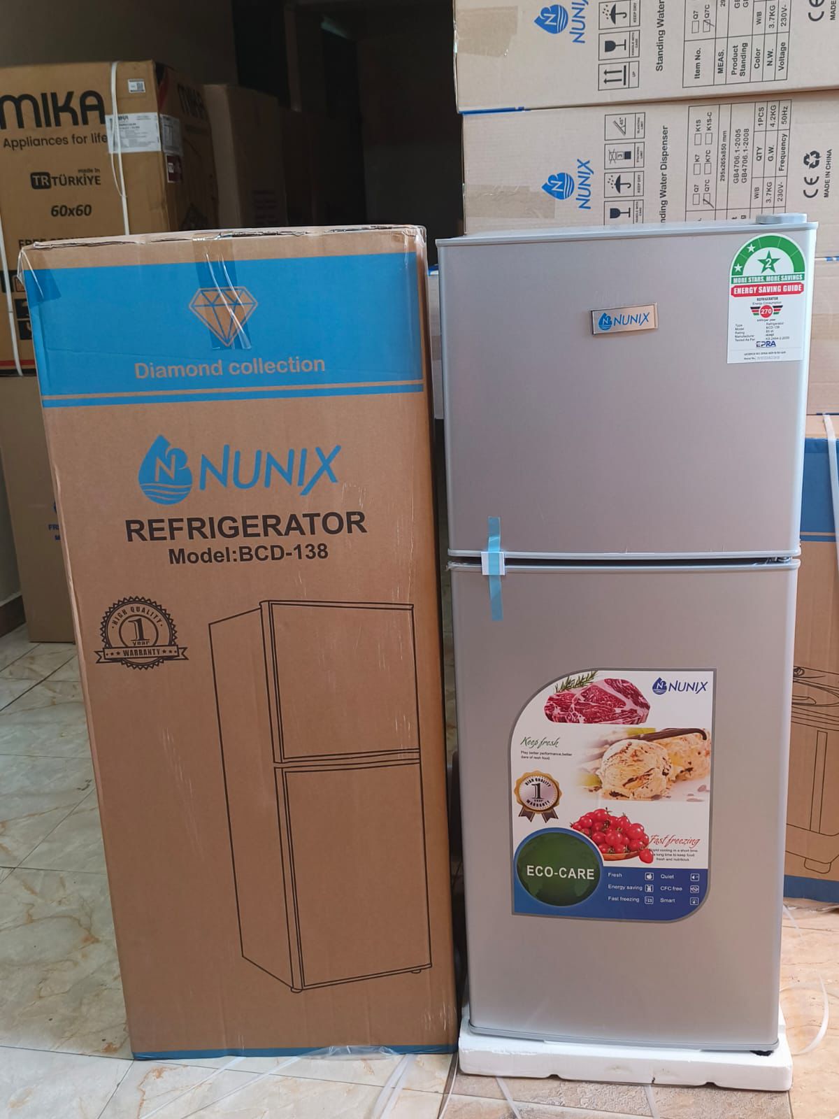 Nunix 138L Double Door Refrigerator