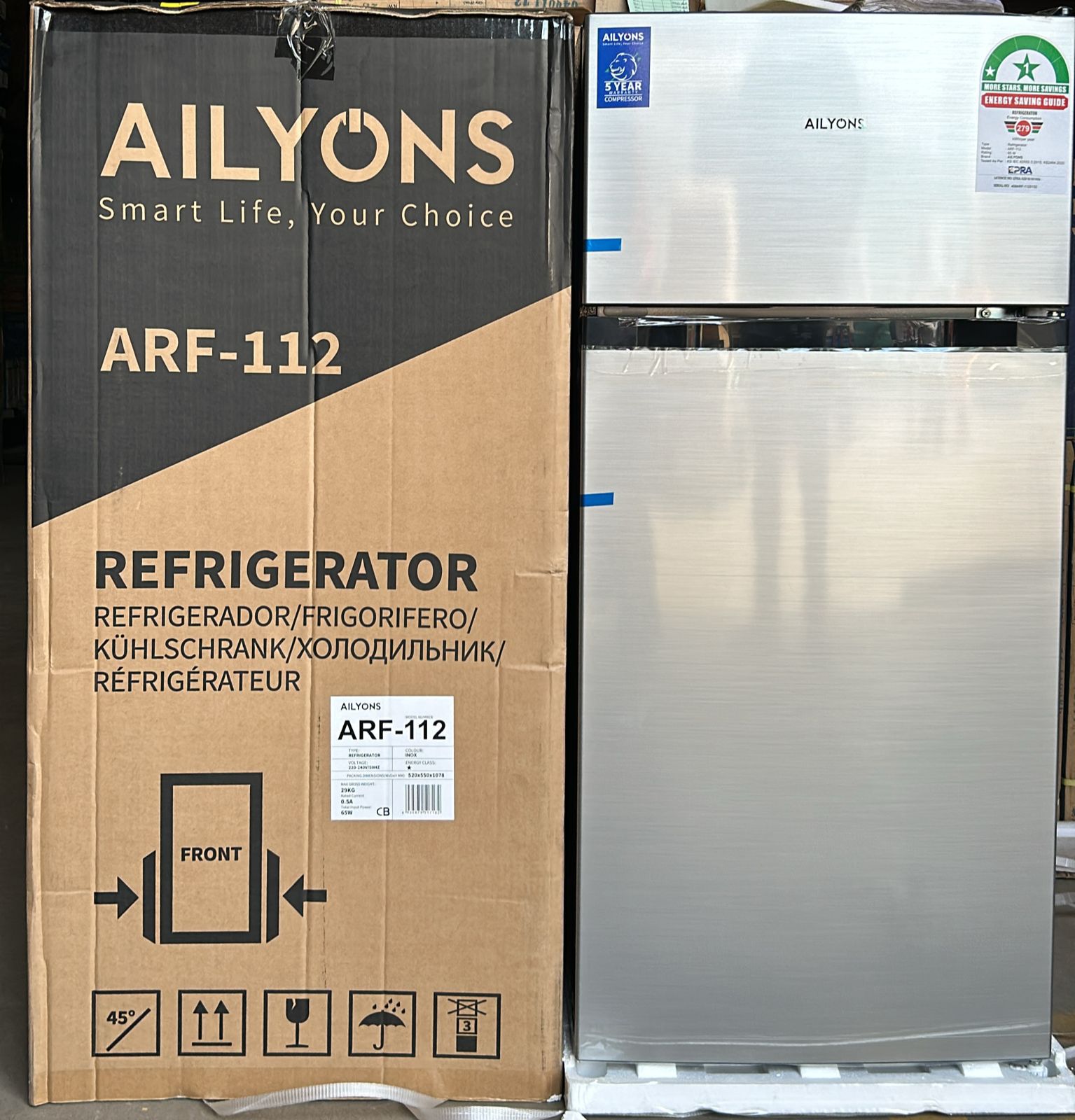 Ailyons 115L Double Door Refrigerator