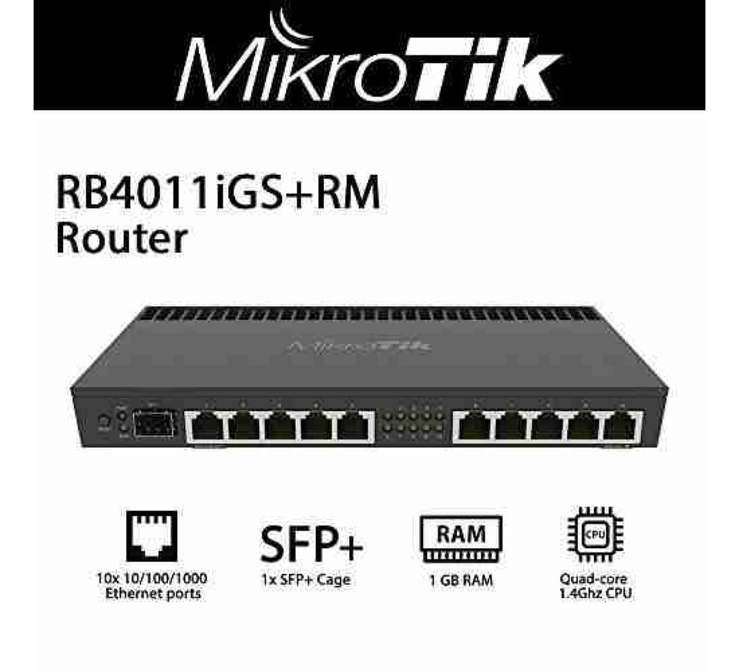 MikroTik RB4011iGS+RM Router