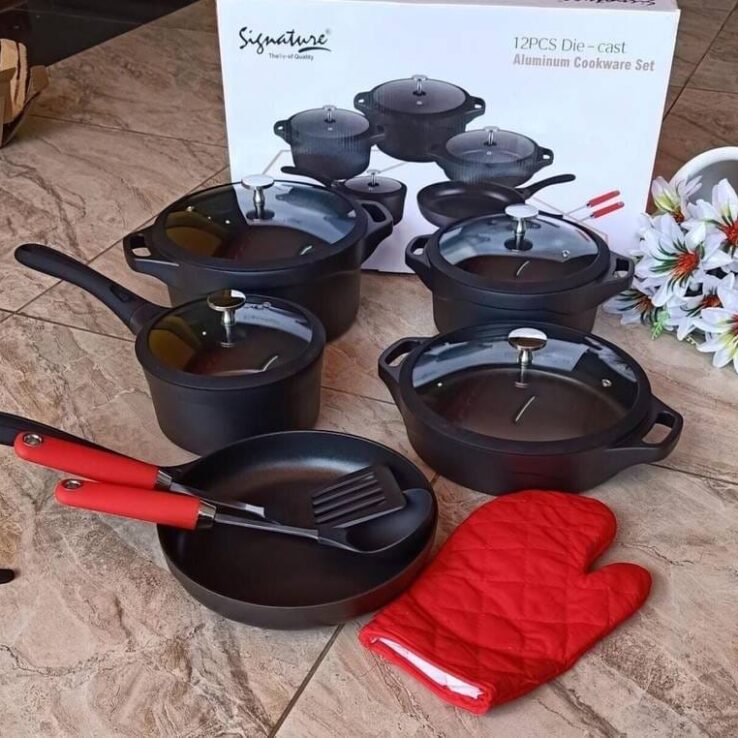 12 Piece Die Cast Nonstick Cookware Set