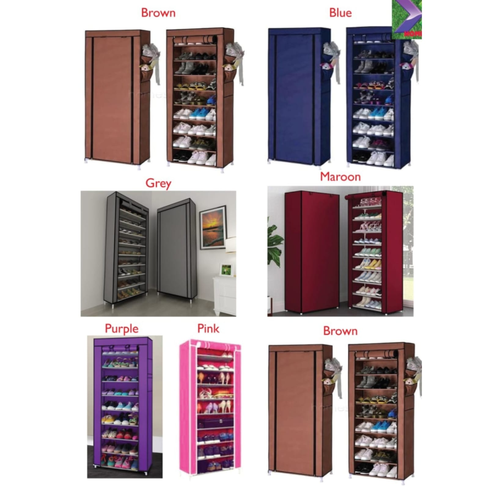 10 Layers Shoe Rack with Cover