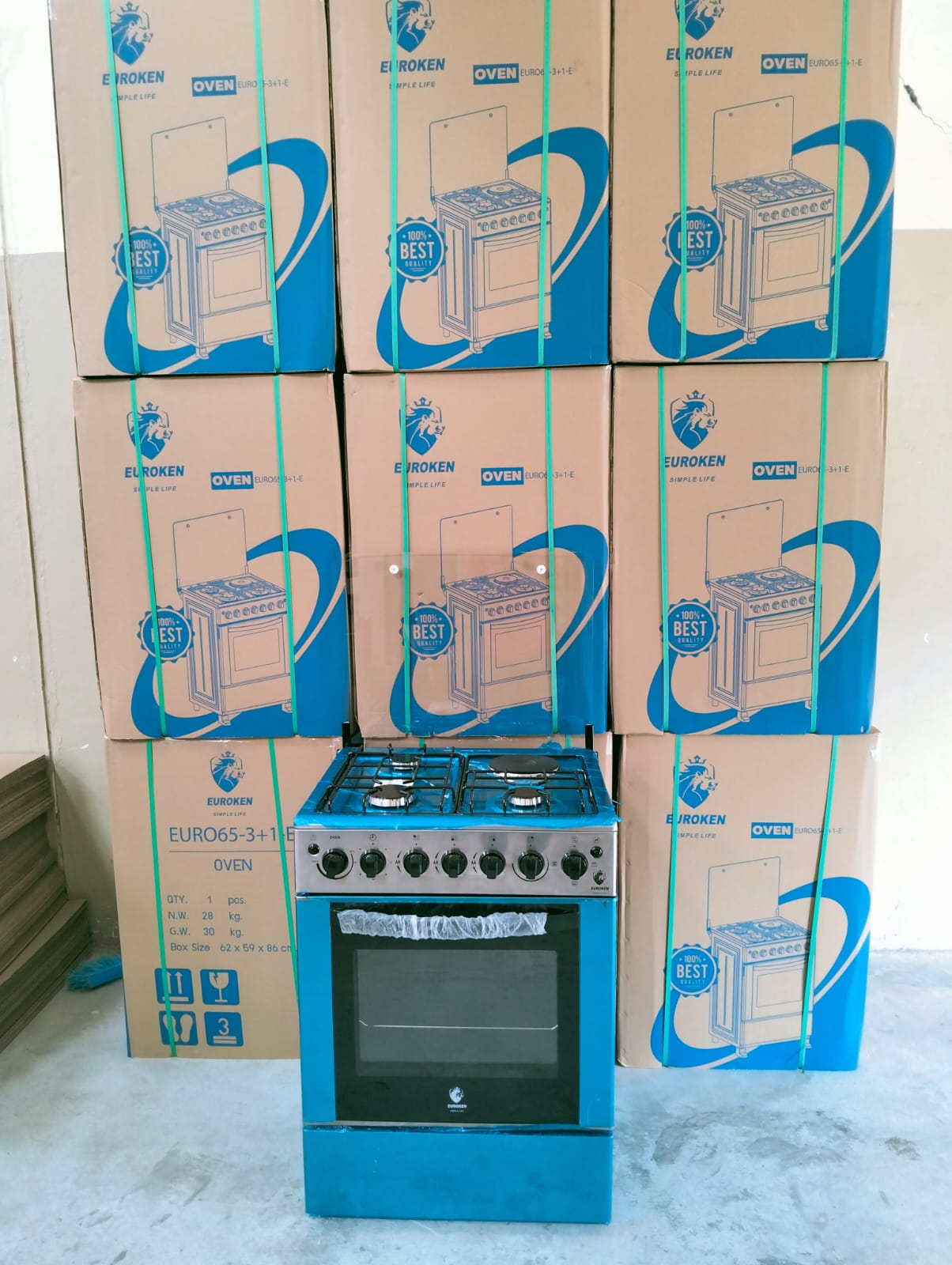 Euroken 60x65 3 Gas 1 Electric Cooker
