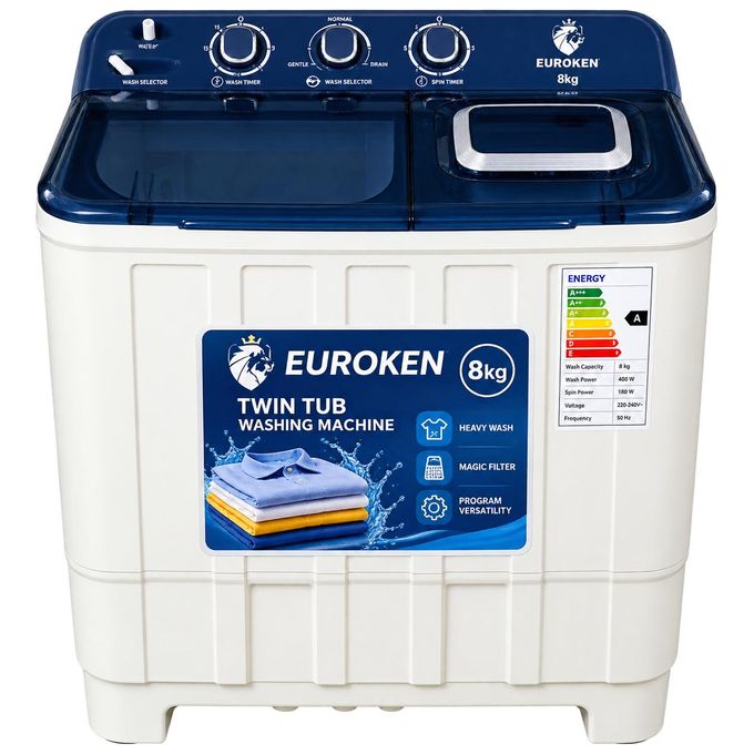 Euroken 8kg Twin Tub Washing Machine
