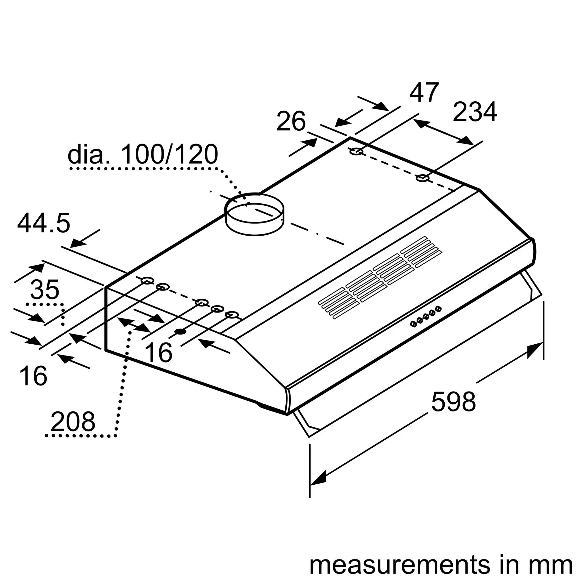 MCZ_00461967_85897_DHU665CGB_en-KE Bosch DHU665CGB Under Cabinet Hood